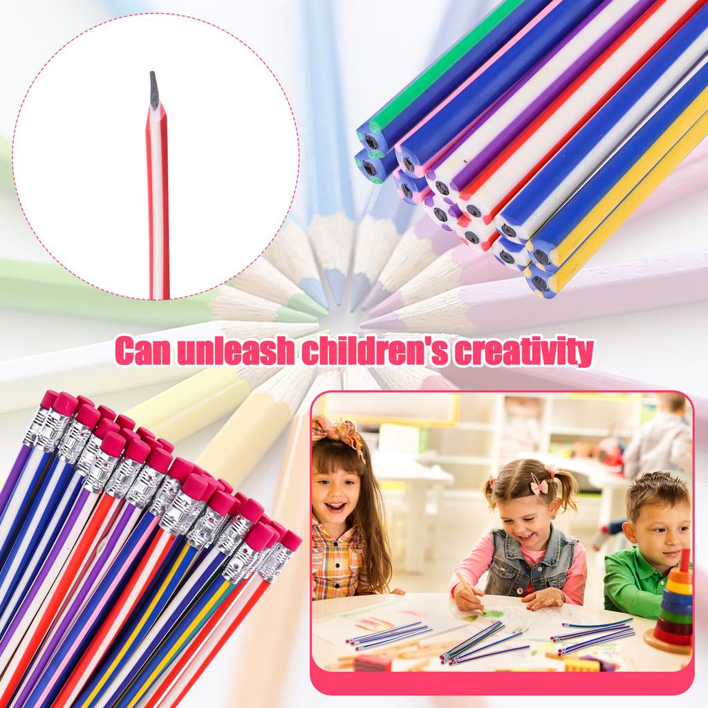 Пакет из 42 штук Flexibles Y Suaves, LáPices De 2.1 Pulgadas, LáPiz Suave Y Novedoso Con Borrador Para NiñOs, Regalo Para E