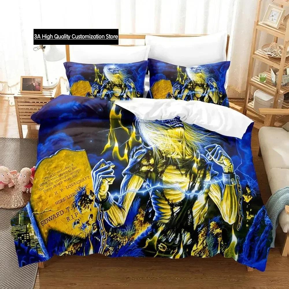 Iron Heavy Metal Maidens Bedding Set Duvet Cover Bed Set Quilt Cover Pillowcase Comforter King Queen Size Boys Adult Bedding Set