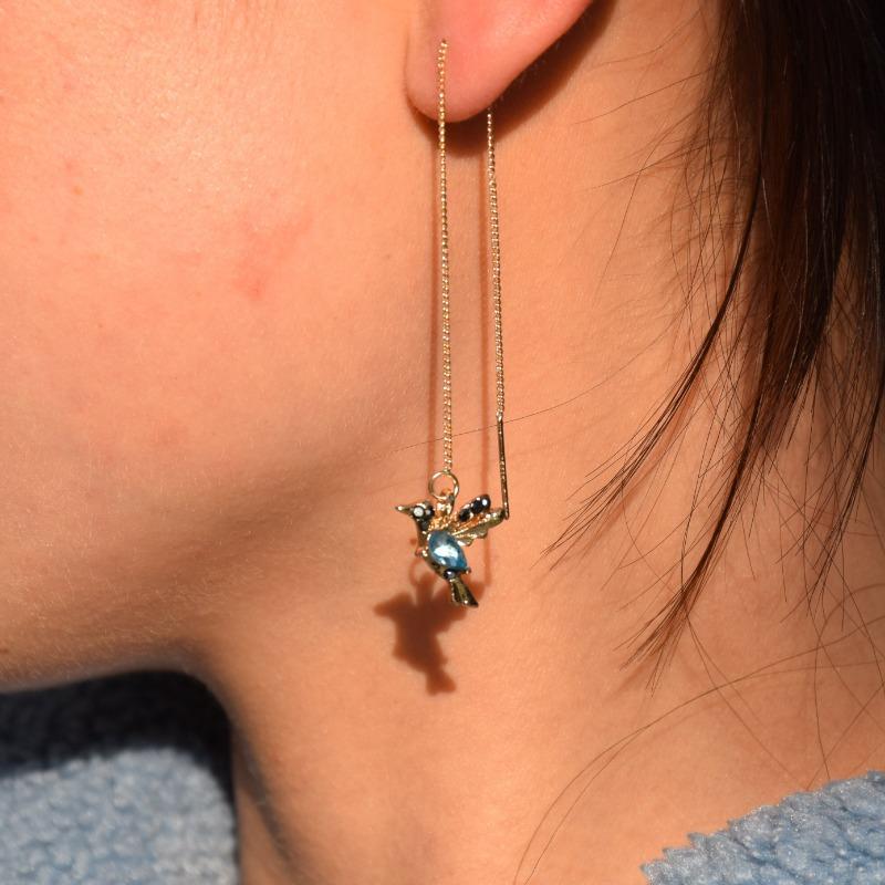 Трендовые длинные висячие серьги в виде маленькой птички для женщин и девушек, серьги-кисточки в виде колибри, ювелирные изделия, индивидуальный подарок