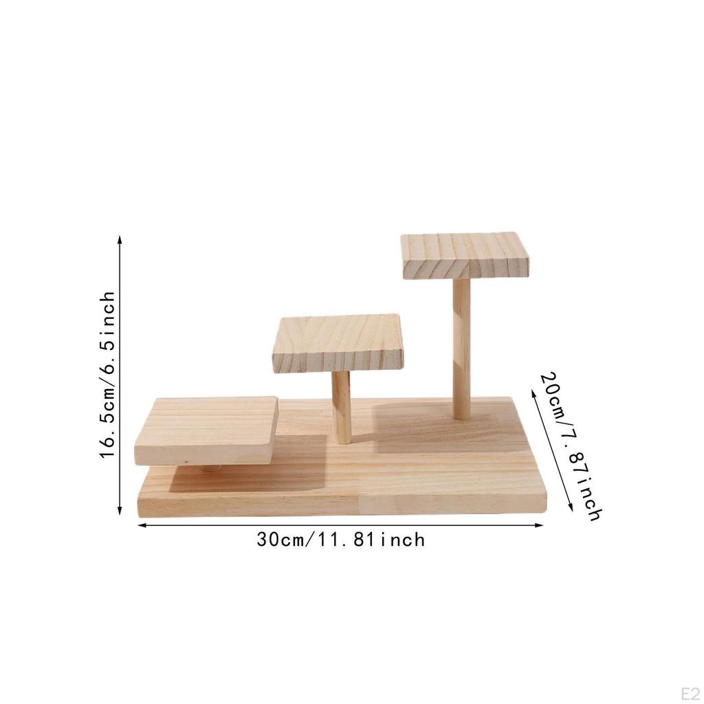 Wood Cake Stand Dessert Holder,Exhibition Stand,Step Ladder Tiered Wooden Plant for Figurine