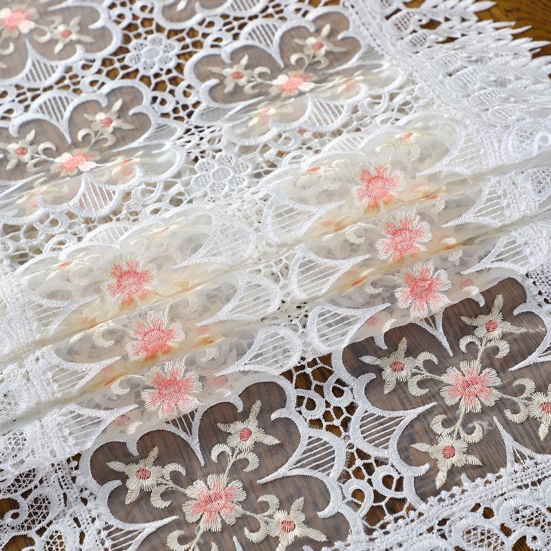 Lace Table Flag Embroidery Hollowed Out Dining Table Decoration Long Strip Cloth Wedding Party Tablecloth Taplak Meja Cutwork Table Runner Home Decora