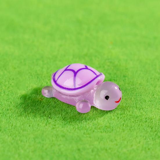 24 шт. Фигурки черепах, светящиеся смоляные украшения в виде черепах, светящиеся в темноте миниатюры черепах для волшебного сада, поделки своими руками, мох, микроландшафтное украшение