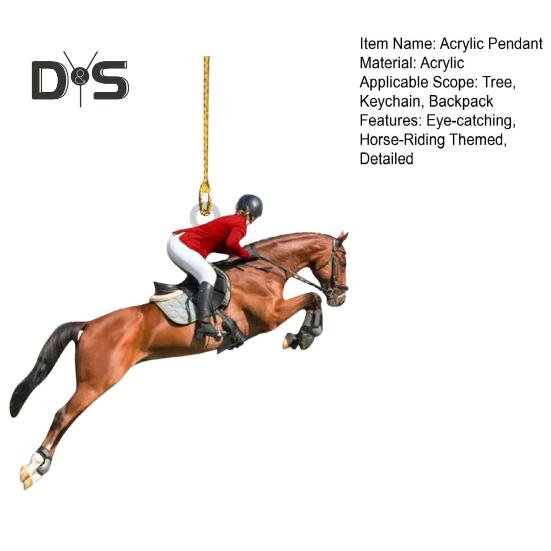 Украшение для верховой езды 2D Плоская акриловая подвеска в виде лошади Рождественская елка Рюкзак Подвесное украшение Подарок для любителей лошадей