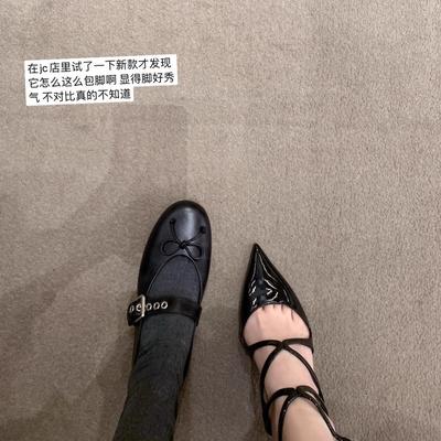 [Shei Su Yinyin] Шикарная девушка~ бантик маленькие мягкие кожаные балетки одинарная обувь женские туфли Мэри Джейн