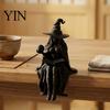 Halloween Table Decor 3D Printed Fortune Teller Figurine, Mystic Gypsy Statue for Shelf Dark Style Home Tabletop Display, Gothic Witch Sculpture with