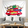 The-Wiggles Print Tapestry, Backdrop, Easy Setup, Ideal for Bedroom, Office & Living Room, with Aesthetic Wall Hanging Decor.
