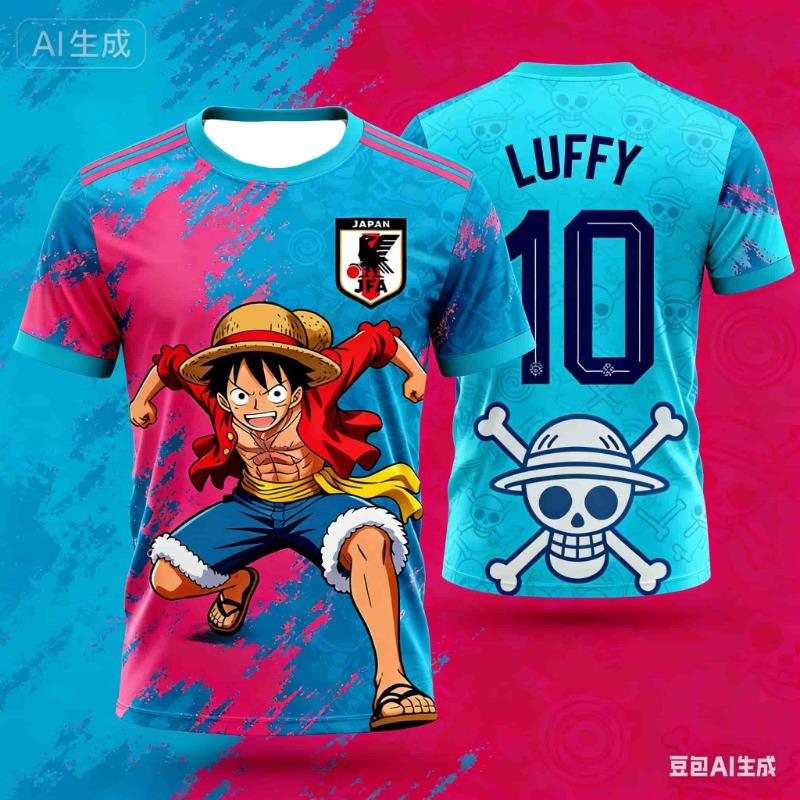2026 Япония One Piece Луффи Футбольная Майка Футболка Детская Футбольная Специальная Майка Комплект Взрослая Мужская Быстросохнущая Толстовка