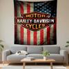 Гобелен Логотип Мотоциклов Harley Davidson Американский Флаг Винтажное Настенное Искусство для Байкера Мужской Комнаты