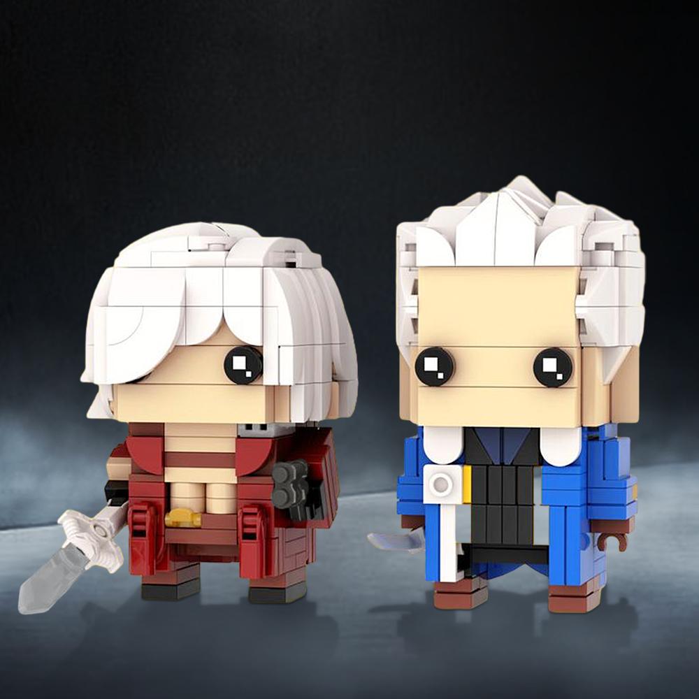 MOC Данте и Вергилий Brickheadz Строительные Блоки Набор Блоков Devil May Cry Образовательные Игрушки На Рождественский Подарок