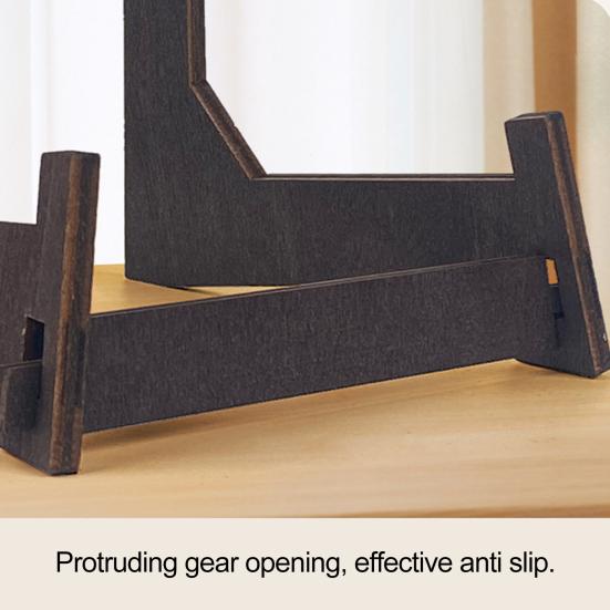 Display Stand Vintage L-shaped Wooden Plate Stand Multi-Purpose Picture Display Holder for Home Decoration