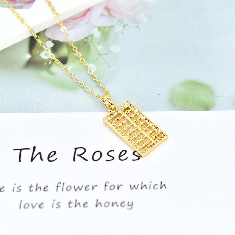 Полное бриллиантов, маленькое ожерелье Abacus, простой темперамент, слегка инкрустированное тем же дизайном, изысканная крестообразная цепочка из титановой стали