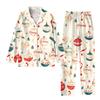 Детский рождественский костюм из 2 предметов с принтом, топ с длинными рукавами и застежкой на пуговицы, широкие брюки, комплект пижамы, домашний повседневный костюм