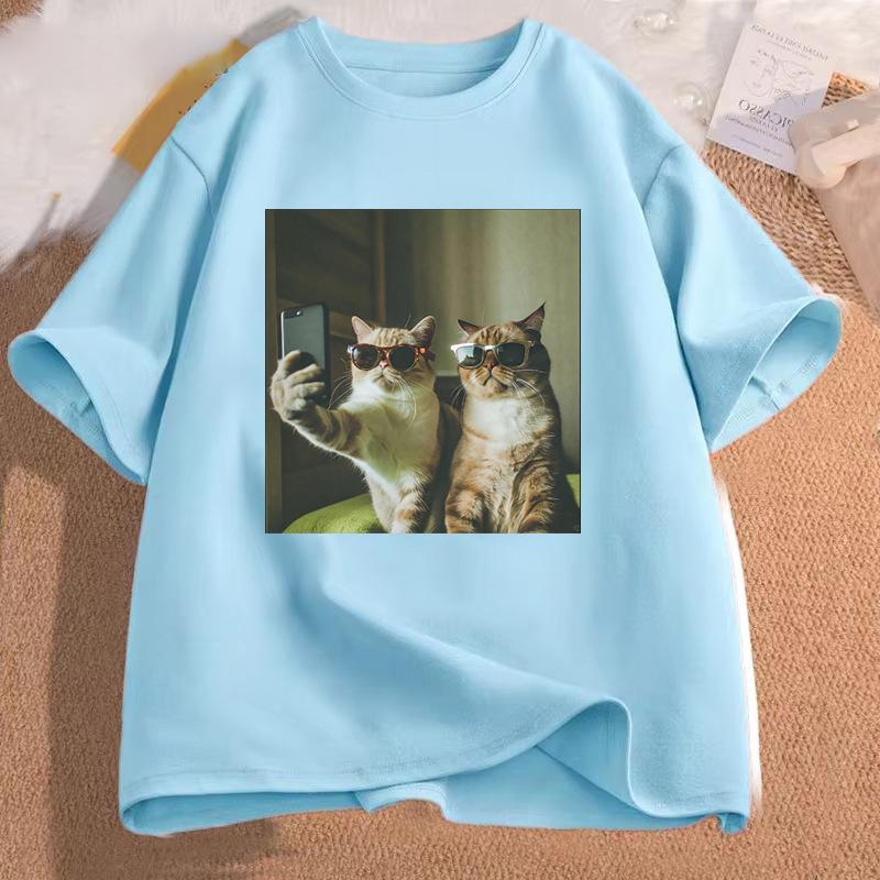 Cat Meme Funny Graphic TShirt Retro Streetwear Y2K Aesthetic Casual Daily Top Cat Humor Fashion Gift for Cat Lovers Unisex Unisex
