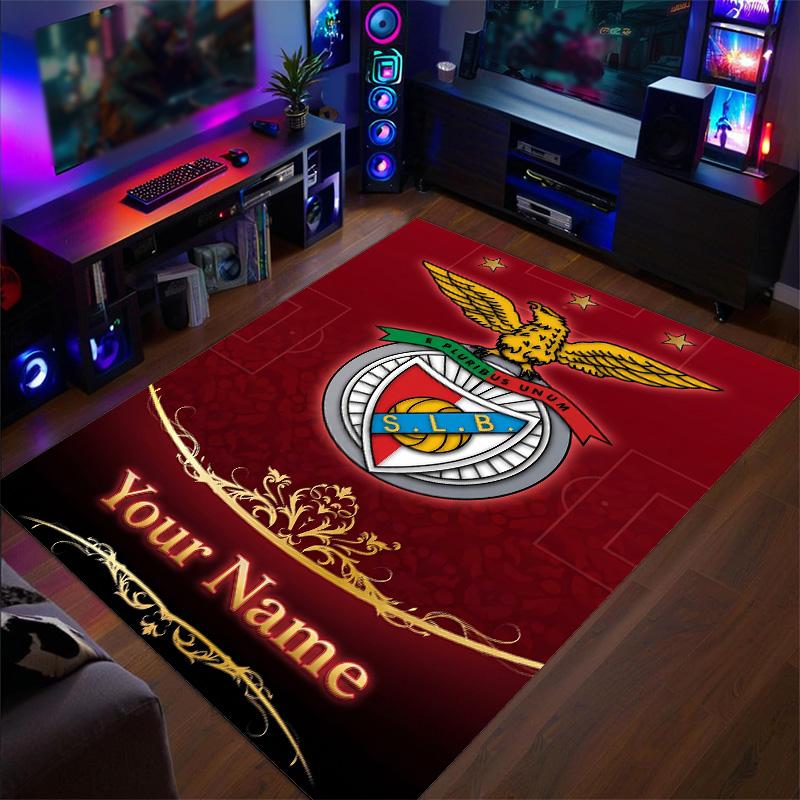 Crystal Velvet Rug Benfica FC Print Custom Name Text Floor Mat Home Decor