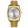 Golden Luxury Quartz Couple Watches Gold Bracelet Wrist Watches Full Steel Fashion Creative Female Male Clock Gift for Women Men
