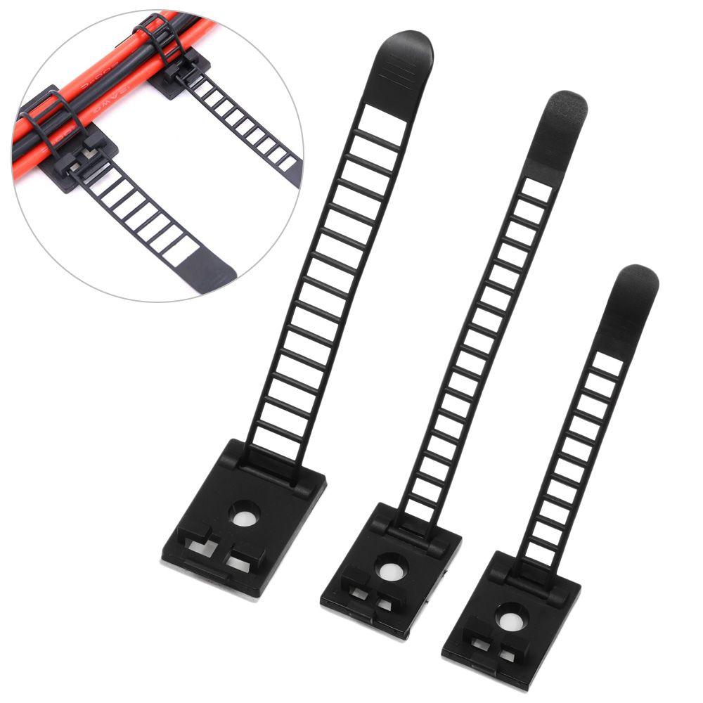5/10pcs Self-adhesive Cable Clips Adjustable Cable Tie Table Desk Storage Wire Tie Fixing Clip Practical Wire Holder Organizer