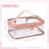 VOCOSTE Makeup Clear Makeup Transparent for Cherry Blossom and Navy Pouch, Bag, Waterproof, PVC, Travel, 2-Piece Set,