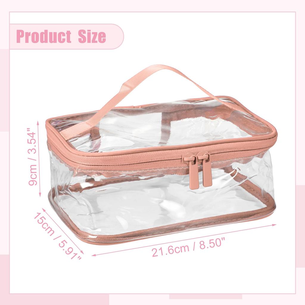 VOCOSTE Makeup Clear Makeup Transparent for Cherry Blossom and Navy Pouch, Bag, Waterproof, PVC, Travel, 2-Piece Set,