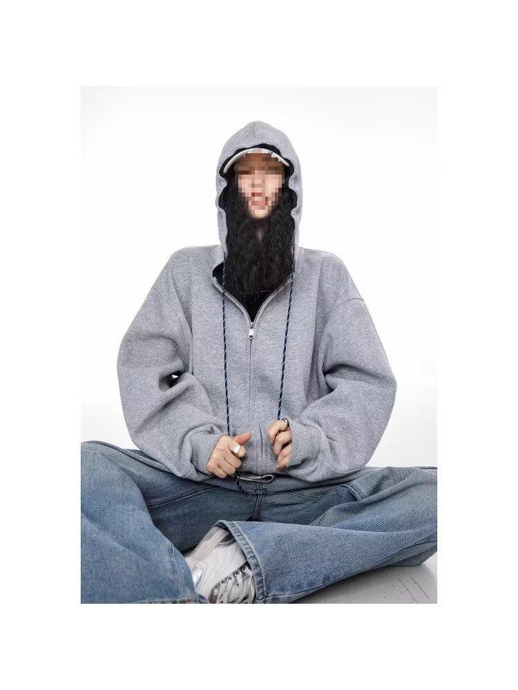 2025 Unisex Hong Kong Style Loose Hooded Sweatshirt - Trendy and Versatile