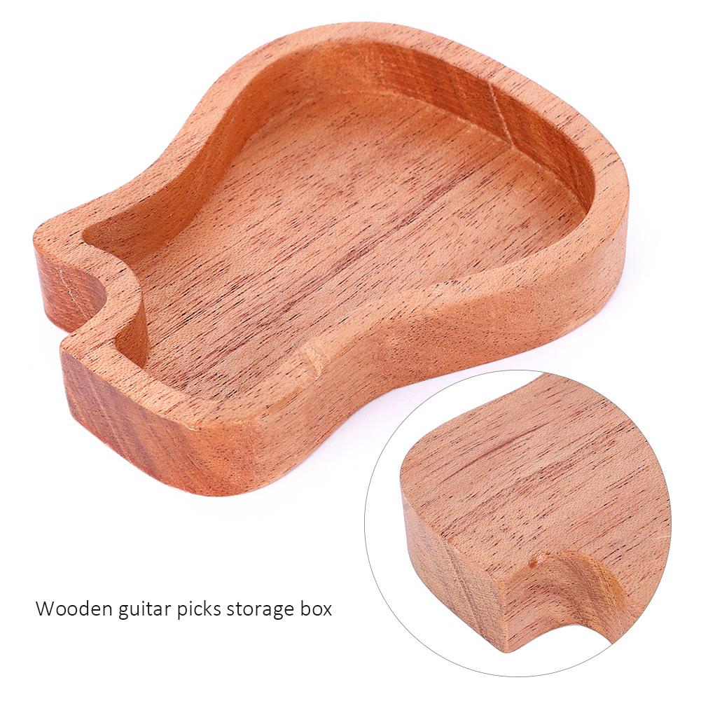 Деревянная коробка для медиаторов из красного дерева в форме гитары, чехол для медиаторов, аксессуары для музыкальных инструментов