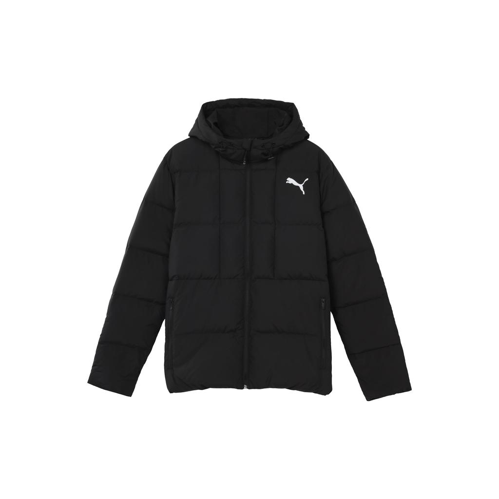Puma Logo Warm Windproof Hooded Down Jacket Men Outerwear Black 585534-01