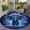 PunkLittleBeast Round Area Rug,Carpet Rug for Living Room Bedroom Sofa Playroom Decor,Non slip Floor Mat