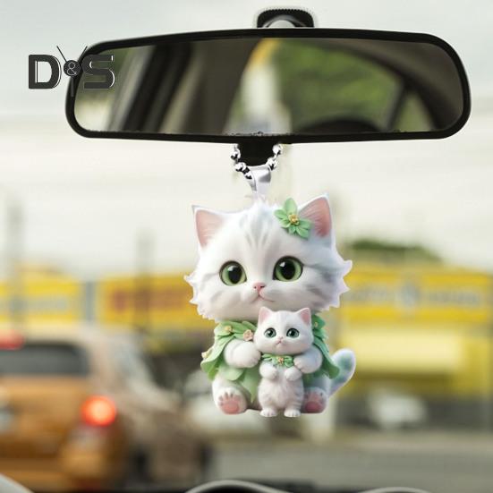 Подвесное украшение для автомобиля, подвеска на рождественскую елку со шнурком, легко подвешивается, дизайн в форме кошки, подвесное украшение для зеркала заднего вида, аксессуары для салона автомобиля