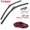 2PCS Wiper Blades For Mitsubishi Lancer 2003-2007 24" 18" Fit Front Windshield Windscreen Window Brushes Cutter Accessories 2003 2004 2005 2006 2007