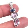 Натуральный розовый аметист, кианит 925 стерлинговое серебро, подарочная подвеска 1,50" V7k13