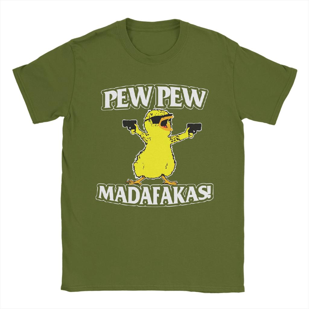 Мужские футболки Duck Pew Pew Madafakas Винтажные футболки из чистого хлопка Футболки с коротким рукавом Футболки с круглым вырезом Одежда Большой размер