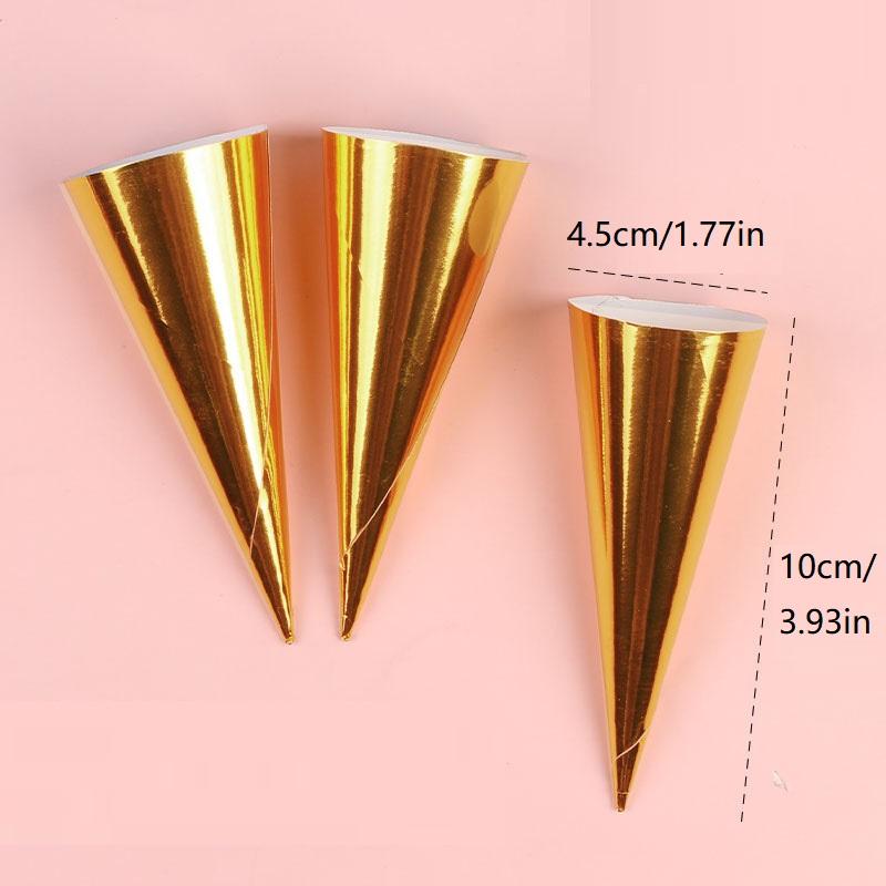 100Pcs Aluminum Foil Paper Disposable Ice Cream Holder Solid Color Anti-Soiling Ice Cream Cone Sleeve Hand-Held Thickened