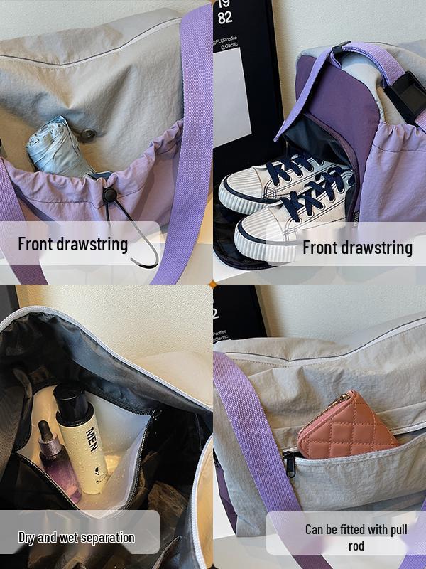 Женская легкая спортивная и дорожная сумка - Прочная, вместительная, с отделением для влажных/сухих вещей, идеально подходит для фитнеса и коротких поездок.