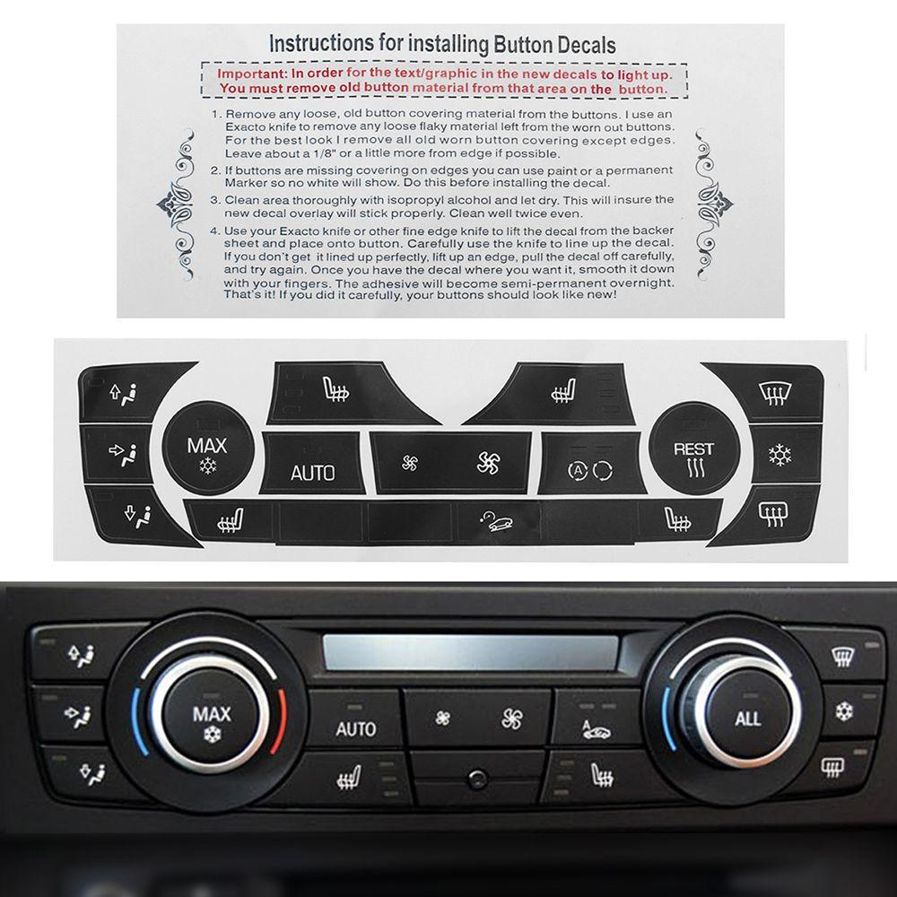 Decal Auto Car Button Sticker AC Climate Control Replacement Repair Kit