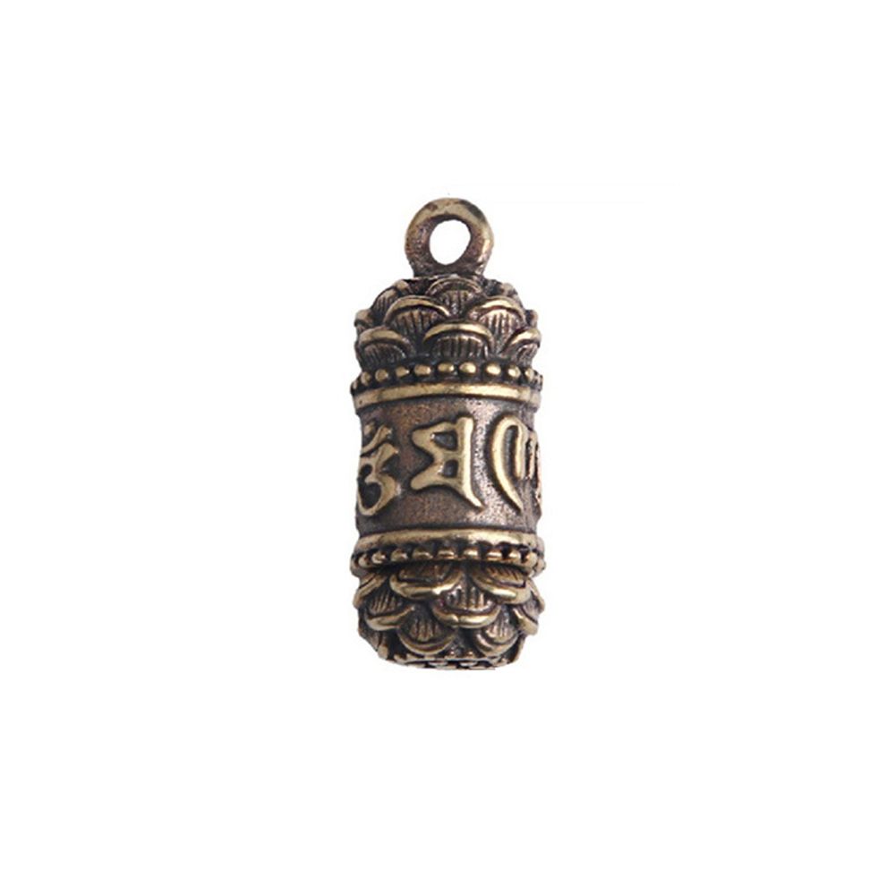 Brass Openable Cylindrical box Necklace Pendant Travel Pill Case Pill Box Buddhist Pendant