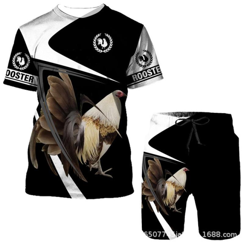 Муж. Шорты Футболка Набор Инвентарь Графика Оптическая иллюзия Одежда Одежда На открытом воздухе Повседневные С короткими рукавами 2 предмета Дизайнер На каждый день