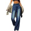 Women's Wide Leg Jeans High Waist Straight Stretch Jeans With Pockets