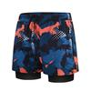 Men Swim Shorts Slim Fit Double Layers Quick Dry Conservative Swimming Elastic Waist Printed