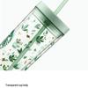 Starbucks Green Wilderness 473ml Double-Layer Glass Straw Tumbler