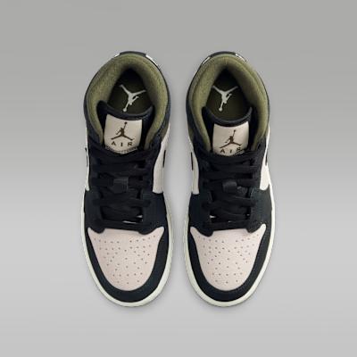 Jordan 1 Mid Off Noir Medium Olive (GS)