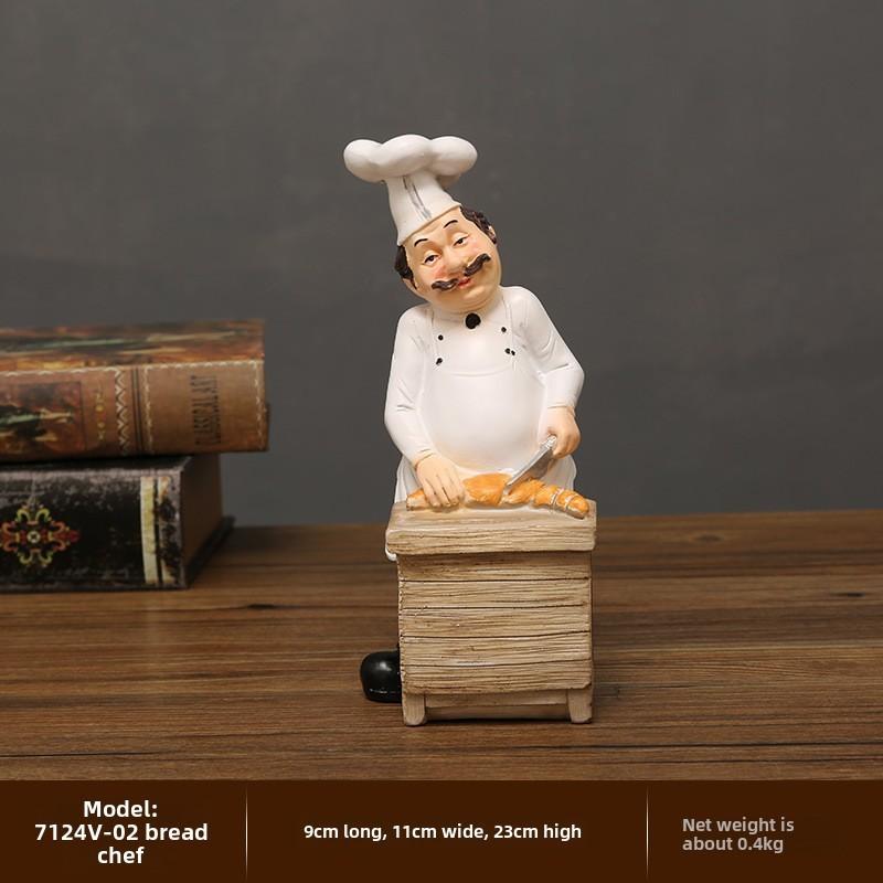 Смола Фигурка Шеф-повара в Европейском Стиле Для Домашнего Декора, Украшение для Торговой Точки, Кофейного Столика