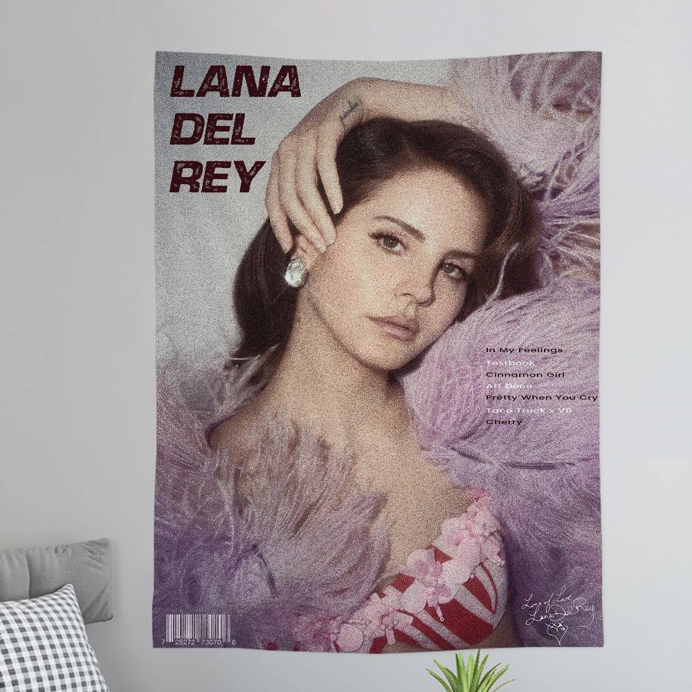 Singer LLana DDel RRey Printed Large Wall Tapestry Hanging Tarot Hippie Wall Rugs Dorm Home Decor
