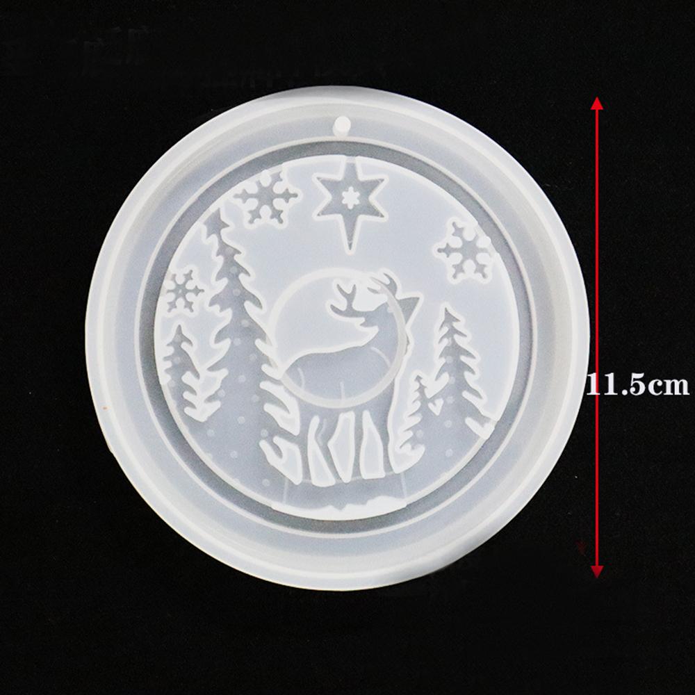 4x Christmas Elements Silicone Elk Molds For DIY Pendants Keychains Resin Charms