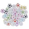 50Pcs Button Colorful Painted Football Pattern Wooden Button Clothing Decorative Accessories
