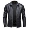 Stand Collar PU Leather Jacket Men's Fashion Jacket Casual Men PU Leather Jacket Slim Korean Version Men's Clothing