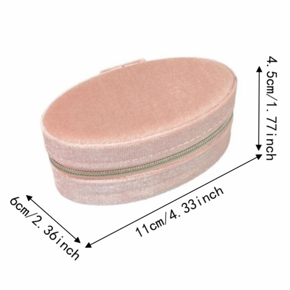 Oval Shape Oval Velvet Jewelry Box Portable Ring Earring Necklace Box Gift for Women