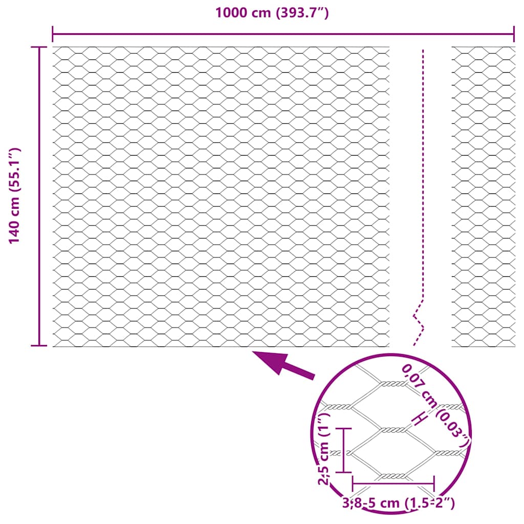 Welded Wire Fence with Concrete Foundation 10 x 1.4 m (W x H)