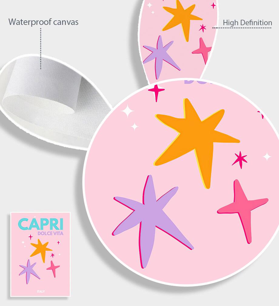 Preppy Color Travel Posters Miami Bondi Palms Ibiza Mykonos Capry Art Print Minimalist Nordic Canvas Painting Living Room Decor