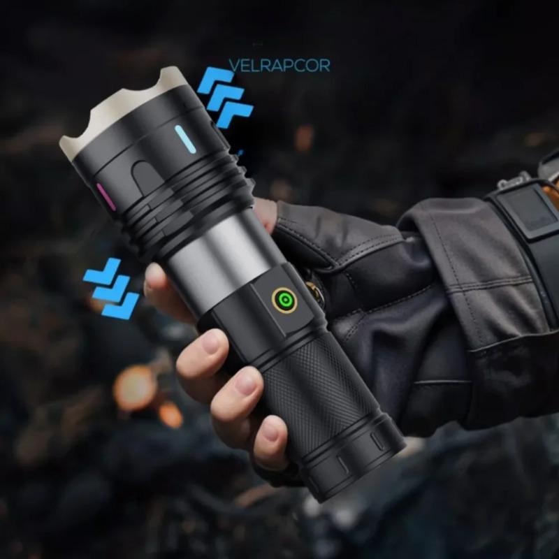 20000LM High Power LED Flashlight Built-in Battery Aluminum Alloy Camping Night Fishing Torch Power Bank Zoomable Hand Lantern