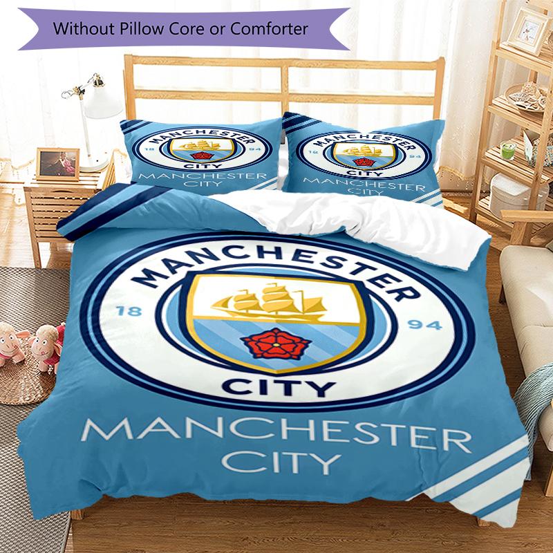 3pcs Football Team (32) Design Cover Set - HD Printed Bedding with 1 Cover and 2 Pillowcases - Perfect for Home and Dorm Decor