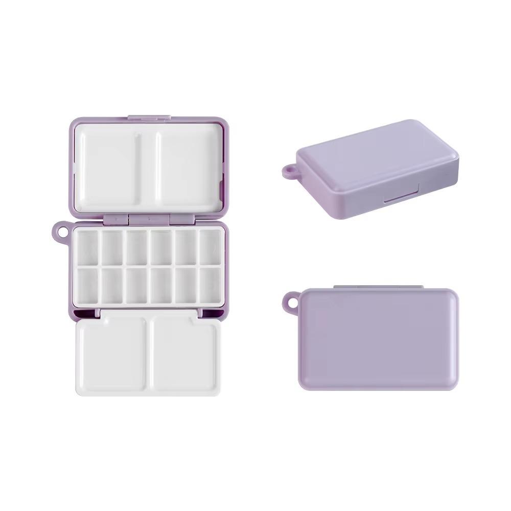 Purple Watercolor Paint Subpackage Palette Pigment Box High-quality Travel Plastic Painting Box